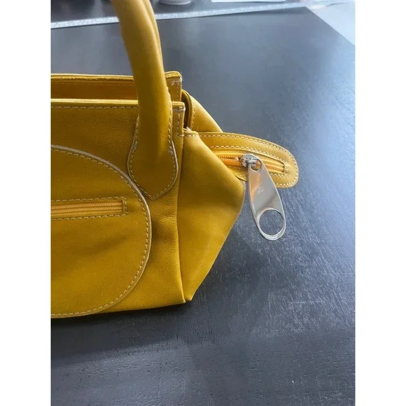 Regina‎ Yellow Genuine Leather Mini Top Handle Bag Made in Italy - Picture 13 of 14